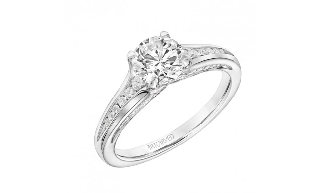 Artcarved Bridal Semi-Mounted with Side Stones Classic Diamond Engagement Ring Joelle 18K White Gold - 31-V830ERW-E.03
