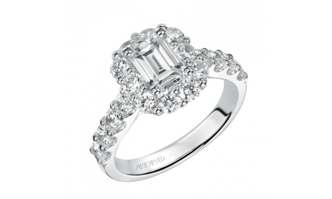 Artcarved Bridal Mounted with CZ Center Classic Halo Engagement Ring Wynona 14K White Gold - 31-V332EEW-E.00