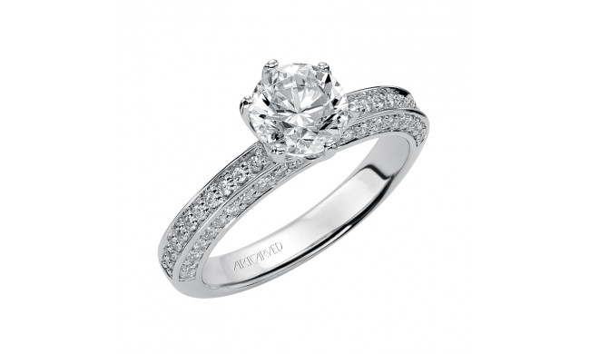 Artcarved Bridal Mounted with Side Stones Contemporary Engagement Ring Ines 14K White Gold - 31-V213ERW-E.00