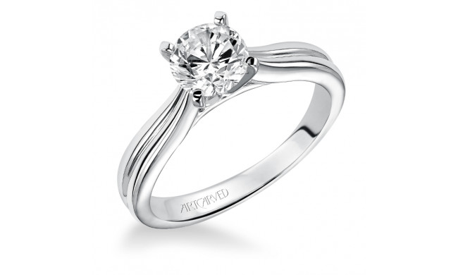 Artcarved Bridal Mounted with CZ Center Classic Solitaire Engagement Ring Irene 14K White Gold - 31-V195ERW-E.00