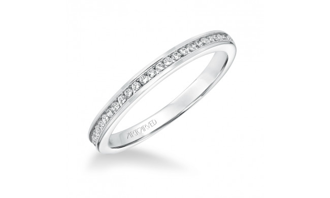 Artcarved Bridal Mounted with Side Stones Classic Diamond Wedding Band Maura 14K White Gold - 31-V649W-L.00