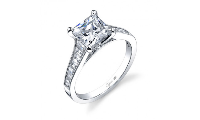 0.67tw Semi-Mount Engagement Ring With 2ct Princess Head