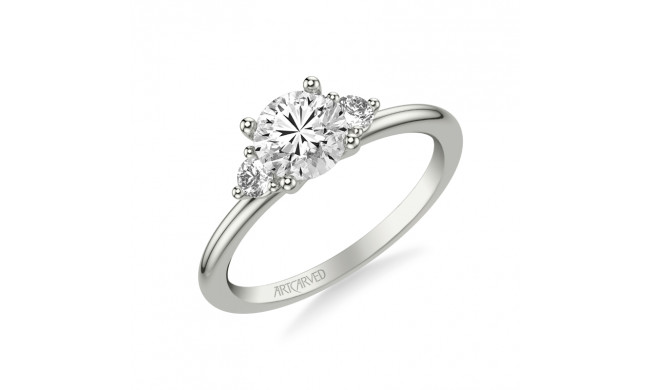 Artcarved Bridal Mounted with CZ Center Classic Engagement Ring 18K White Gold - 31-V1033ERW-E.02