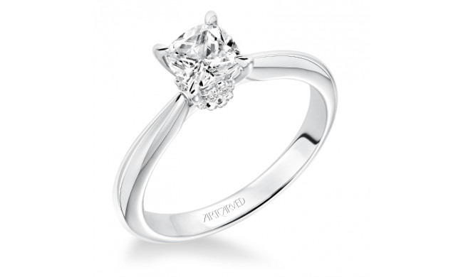 Artcarved Bridal Semi-Mounted with Side Stones Classic Solitaire Engagement Ring Paige 14K White Gold - 31-V615EUW-E.01