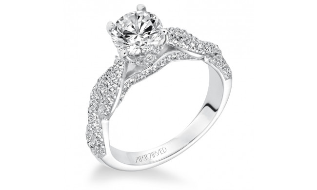 Artcarved Bridal Mounted with CZ Center Contemporary Twist Diamond Engagement Ring Mackenzie 14K White Gold - 31-V595ERW-E.00