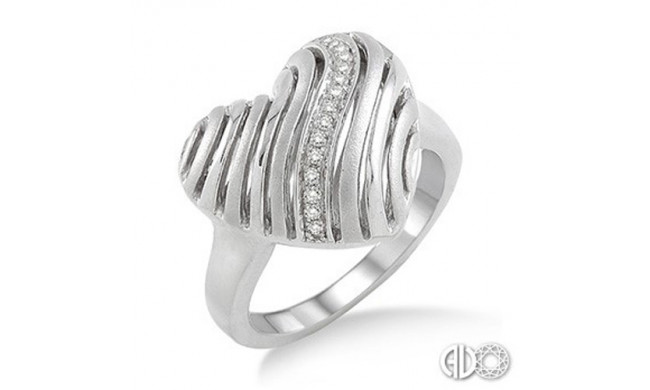 Ashi Diamonds Silver Heart Ring