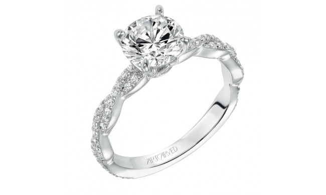 Artcarved Bridal Mounted with CZ Center Contemporary Twist Engagement Ring Madeleine 14K White Gold - 31-V575GRW-E.00