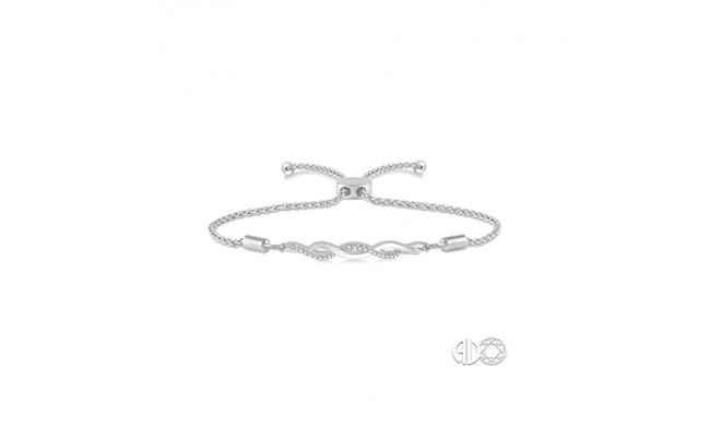 Ashi Sterling Silver White Single Cut Diamond Twist Bracelet