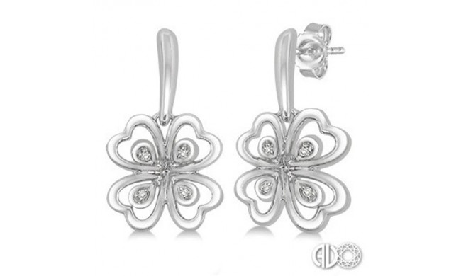 Ashi Diamonds Silver Heart Cluster Earrings