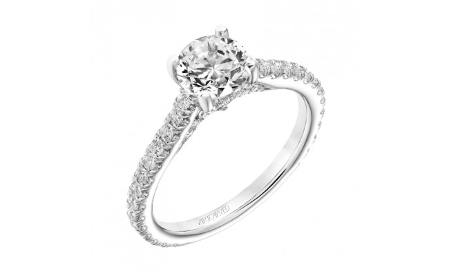 Artcarved Bridal Mounted with CZ Center Classic Diamond Engagement Ring Adrienne 14K White Gold - 31-V746ERW-E.00