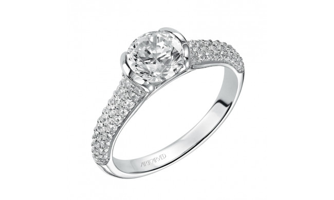 Artcarved Bridal Mounted with CZ Center Contemporary Engagement Ring Brandy 14K White Gold - 31-V384ERW-E.00