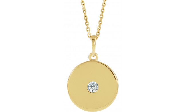 14K Yellow 1/10 CTW Diamond Disc Necklace - 8651460060P