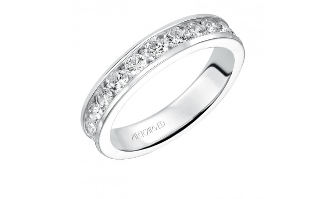 Artcarved Bridal Mounted with Side Stones Classic Eternity Diamond Anniversary Band 14K White Gold - 33-V50Q4W65-L.00