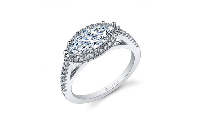 0.36tw Semi-Mount Engagement Ring With 13X6 Marq Halo *1/2*