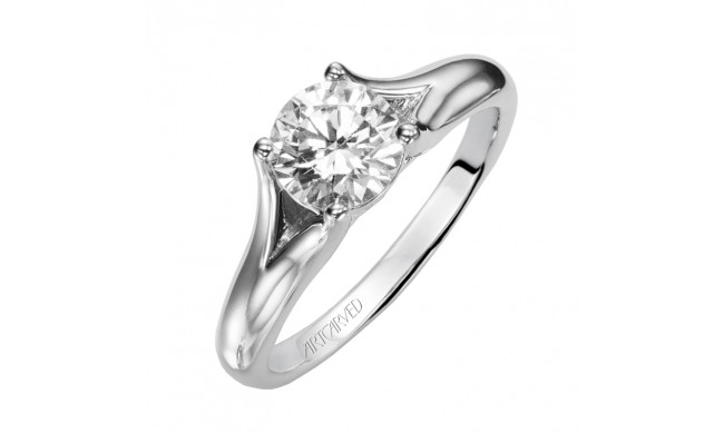 Artcarved Bridal Mounted with CZ Center Classic Engagement Ring Tally 14K White Gold - 31-V172ERW-E.00