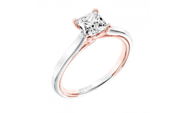 Artcarved Bridal Unmounted No Stones Contemporary Twist Solitaire Engagement Ring Tayla 14K White Gold Primary & 14K Rose Gold - 31-V708ECR-E.01