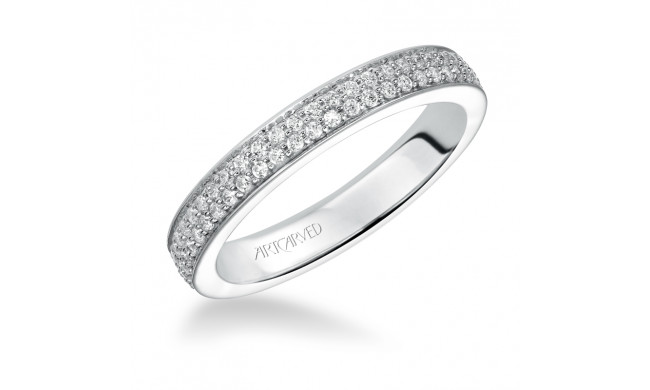 Artcarved Bridal Mounted with Side Stones Contemporary Eternity Diamond Anniversary Band 14K White Gold - 33-V91C4W65-L.00