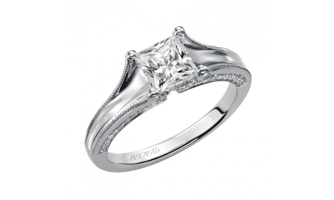 Artcarved Bridal Semi-Mounted with Side Stones Contemporary Engagement Ring Blake 14K White Gold - 31-V349ECW-E.01