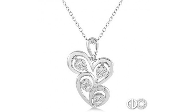 Ashi Diamonds Silver Twice Heart Pendant