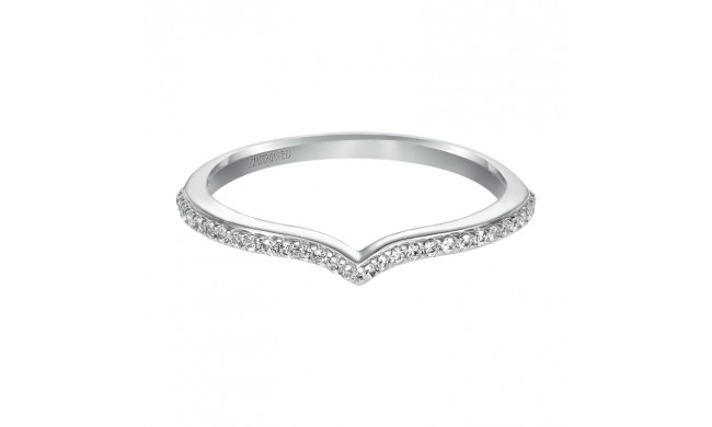 Artcarved Bridal Mounted with Side Stones Contemporary Diamond Wedding Band Lauren 14K White Gold - 31-V208W-L.00