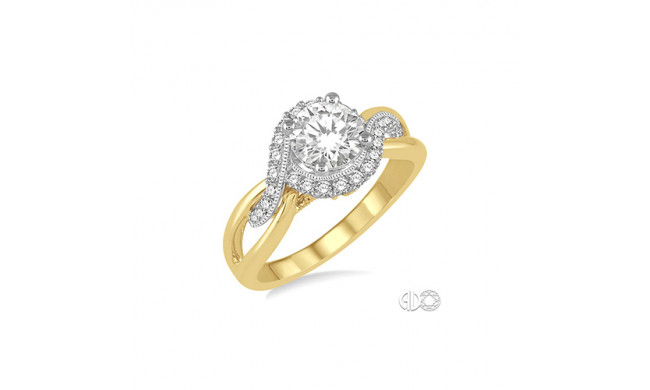 Ashi 14k Yellow Gold Round Diamond Semi Mount Engagement Ring