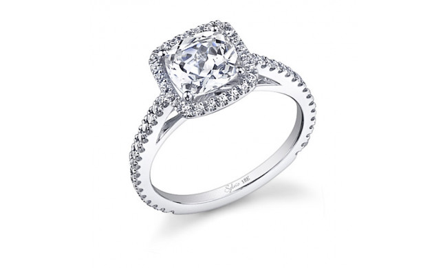 0.29tw Semi-Mount Engagement Ring With 1ct Round/Cushion Halo *1/2