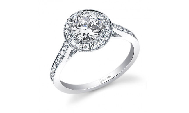 0.35tw Semi-Mount Engagement Ring With  3/4ct Round Head