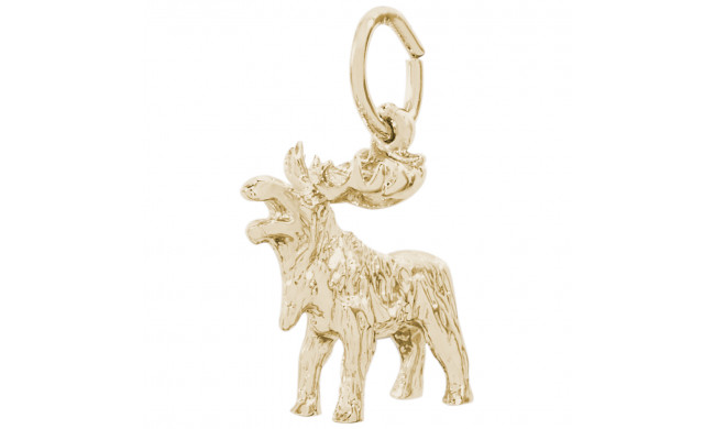 14k Gold Moose 3D Charm