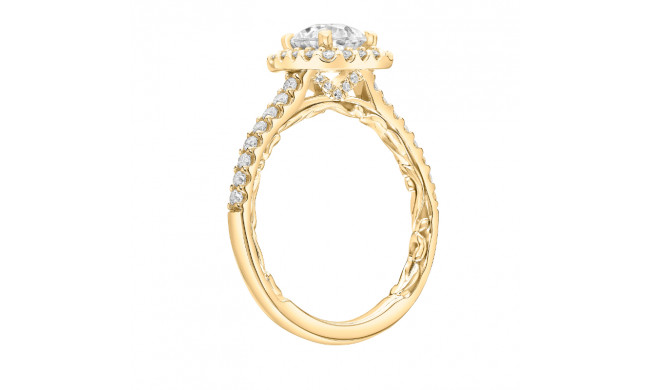 Artcarved Bridal Mounted with CZ Center Classic Lyric Halo Engagement Ring Mellie 14K Yellow Gold - 31-V934ERY-E.00