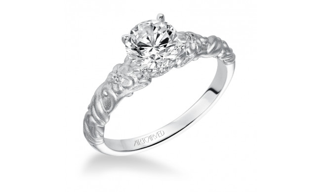 Artcarved Bridal Semi-Mounted with Side Stones Vintage Engagement Ring Kyle 14K White Gold - 31-V522ERW-E.01