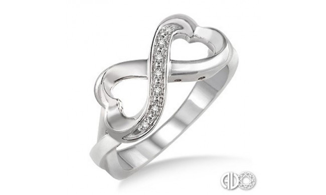 Ashi Diamonds Silver Infinity Heart Ring