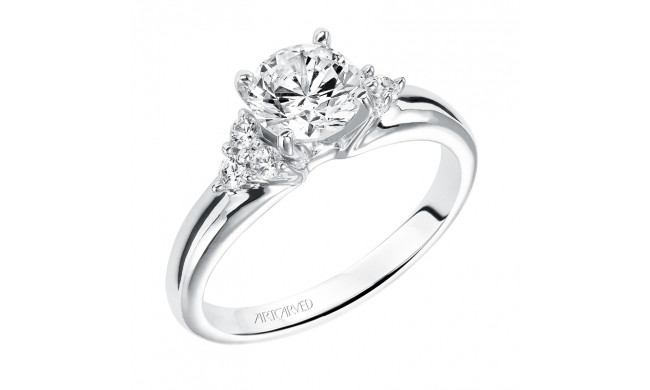 Artcarved Bridal Semi-Mounted with Side Stones Classic Engagement Ring Jewel 14K White Gold - 31-V187ERW-E.01