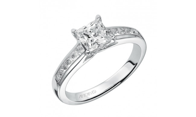 Artcarved Bridal Mounted with CZ Center Classic Engagement Ring Alena 14K White Gold - 31-V410ECW-E.00