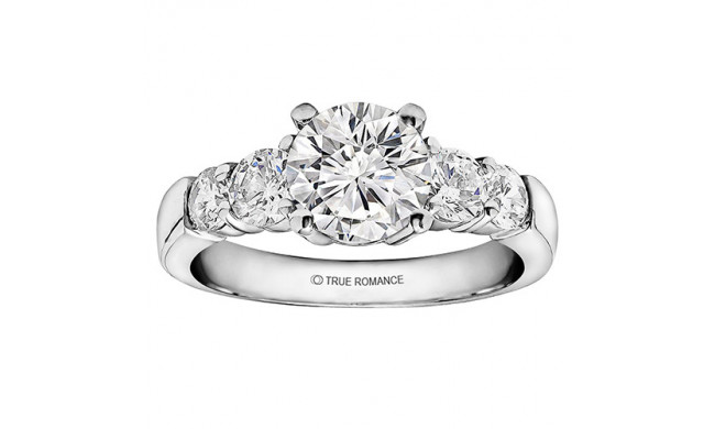 True Romance 14k White 0.64ct Diamond Classic Semi Mount Engagement Ring