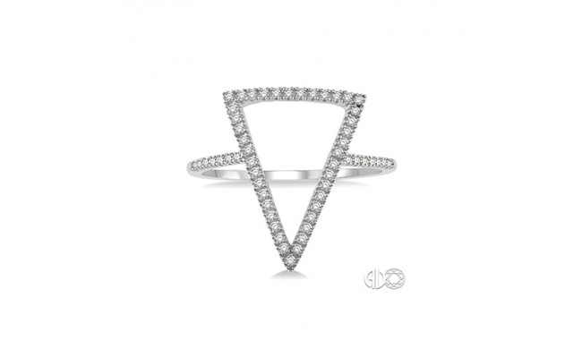Ashi 14k White Gold Triangle Diamond Fashion Ring