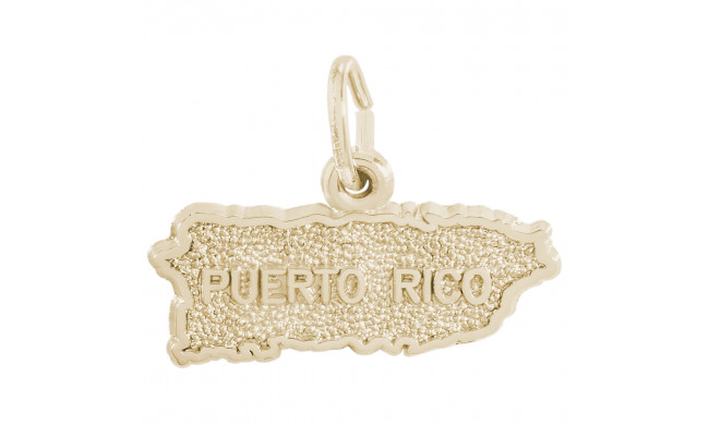 14k Gold Puerto Rico Map Charm