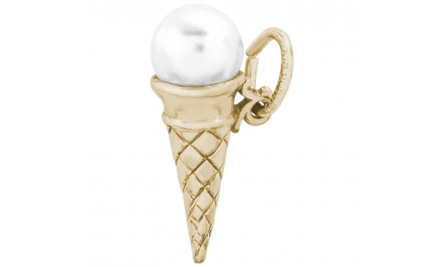14k Gold  Ice Cream Cone Charm