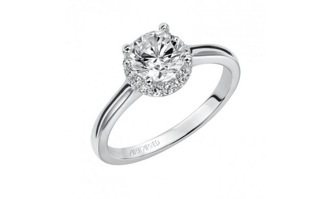 Artcarved Bridal Mounted with CZ Center Classic Halo Engagement Ring Allison 14K White Gold - 31-V325ERW-E.00