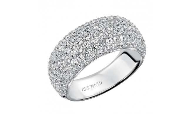 Artcarved Bridal Mounted with Side Stones Contemporary Diamond Anniversary Band 14K White Gold - 33-V9106W-L.00