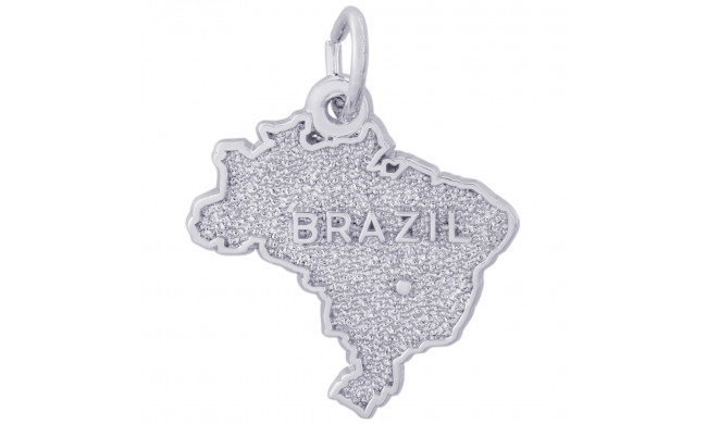 Sterling Silver Map of Brazil Charm