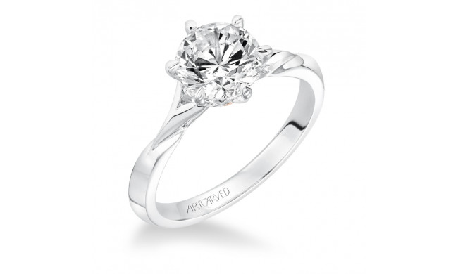 Artcarved Bridal Semi-Mounted with Side Stones Classic Solitaire Engagement Ring Rory 14K White Gold Primary & 14K Rose Gold - 31-V613GRR-E.01