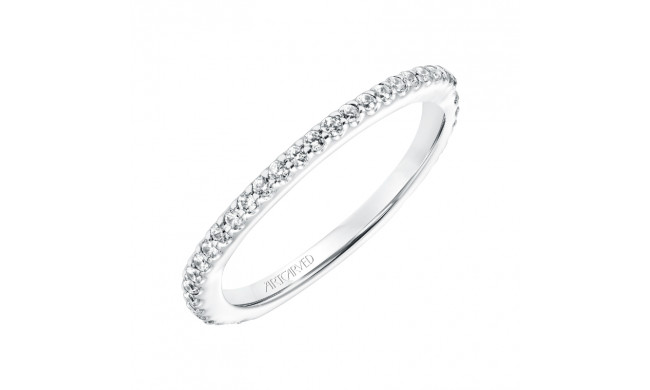 Artcarved Bridal Mounted with Side Stones Contemporary Rope Halo Diamond Wedding Band Skyla 14K White Gold - 31-V737W-L.00