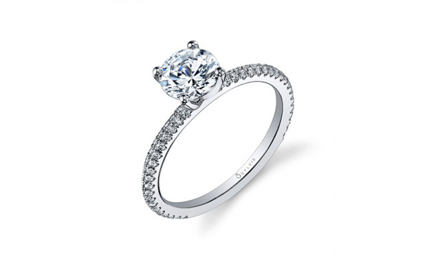 0.30tw Semi-Mount Engagement Ring With 1ct Round Head