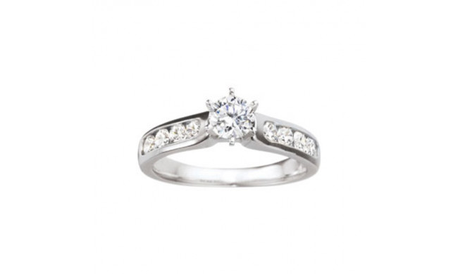 True Romance 14k White Gold 0.16ct Classic Diamond Semi Mount Engagement Ring