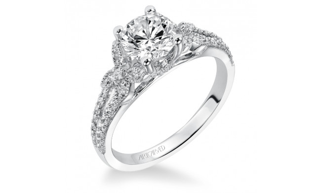 Artcarved Bridal Mounted with CZ Center Vintage Engagement Ring Brielle 14K White Gold - 31-V308ERW-E.00