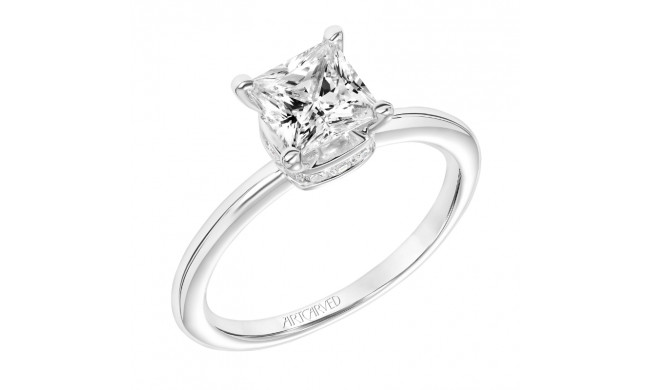 Artcarved Bridal Semi-Mounted with Side Stones Classic Solitaire Engagement Ring Sloane 18K White Gold - 31-V817GCW-E.03