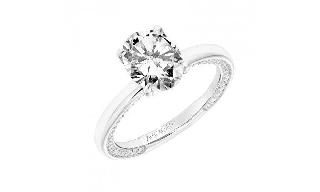 Artcarved Bridal Semi-Mounted with Side Stones Classic Diamond Engagement Ring Gigi 18K White Gold - 31-V802GVW-E.03