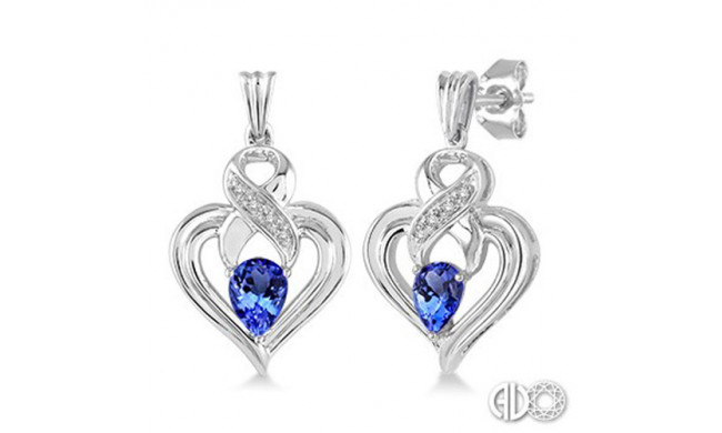 Ashi Diamonds Silver Gemstone Heart Earrings