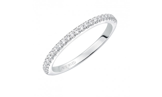 Artcarved Bridal Mounted with Side Stones Classic Diamond Wedding Band Willa 14K White Gold - 31-V574W-L.00