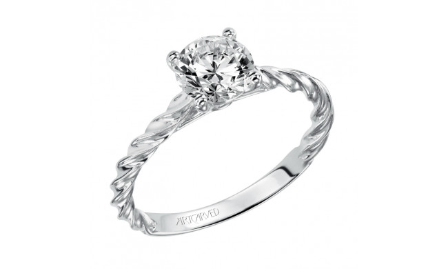 Artcarved Bridal Unmounted No Stones Contemporary Rope Solitaire Engagement Ring Joanna 14K White Gold - 31-V460ERW-E.01